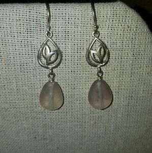 Frosted Amethyst Earrings